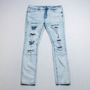 Street Denim Jeans Womens 15/16 - 26x30 Skinny Light Blue Wash Distressed Denim